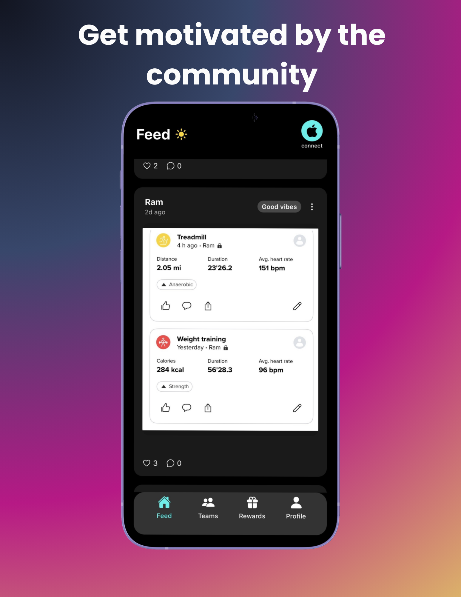 Streaks screen — Every walk, lift, or stretch counts